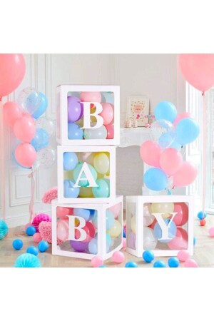 Baby Written transparentes weißes Box-Ballon-Set, 33-teilig, sft100204 - 5