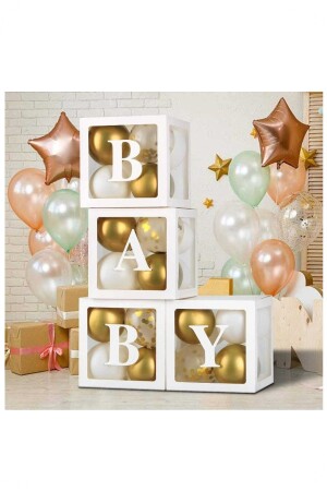 Baby Yazılı Şeffaf Kutu Harf Beyaz Cm - Bidolumutluluk
