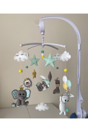 Babybett mit gemischten Tierfiguren und Musik-Mobile TYC00300227598 - 1