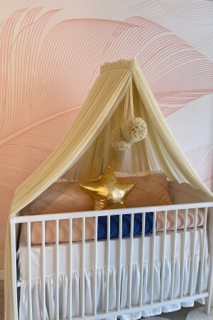 Babybett-Moskitonetz, weiches, glattes Tüll-Moskitonetz mit Moskitonetz, Champagner, PSTLY8001100 - 8