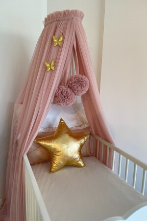 Babybett-Moskitonetz, weiches, glattes Tüll-Moskitonetz mit Moskitonetz, Pastellrosa, PSTLY8001100 - 2