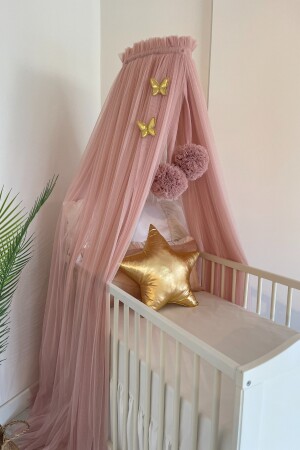 Babybett-Moskitonetz, weiches, glattes Tüll-Moskitonetz mit Moskitonetz, Pastellrosa, PSTLY8001100 - 2