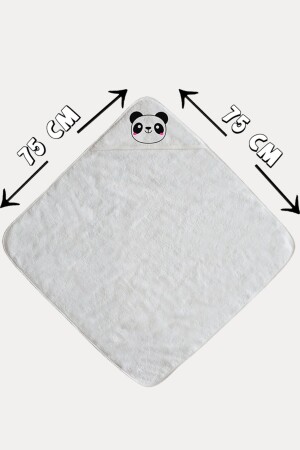 Babyhandtuch aus 100 % Baumwolle – Babybadetuch 75 x 75 cm, Panda-Muster, BEBEKBANYO2 - 4