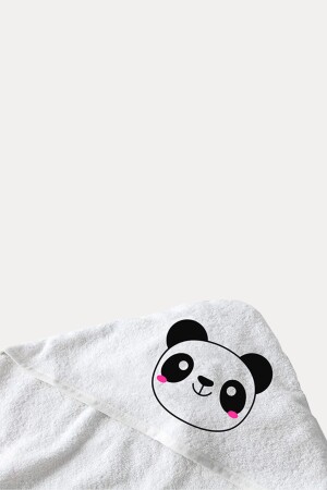 Babyhandtuch aus 100 % Baumwolle – Babybadetuch 75 x 75 cm, Panda-Muster, BEBEKBANYO2 - 5