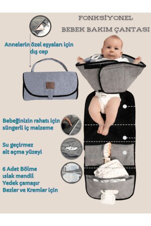 Babypflegetasche, funktionell, praktisch, Windelhülle für Neugeborene, faltbare Babypflegematte - 3