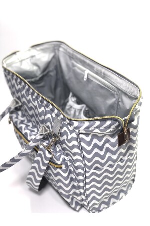 Babypflegetasche, Seitenaufhänger, Mutter-Baby-Tasche mit Thermoflaschenfach, Seitentasche - 6