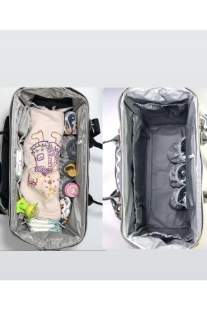 Babypflegetasche, Seitenaufhänger, Mutter-Baby-Tasche mit Thermoflaschenfach, Seitentasche - 9