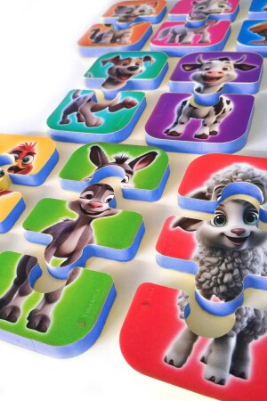 Babypuzzle ohne Magnet. Nutztiere bleiben haften, wenn sie nass werden - 6