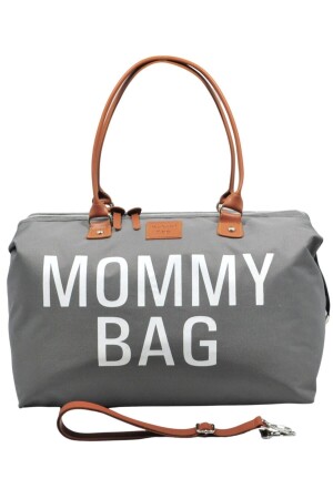 Babysl Mommy Bag Tasarım 3 Lü Set Gri Baby Anne Bebek Bakım Ve Kadın Çantası - 4