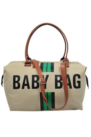 Babytaschen-Design, grün gestreift, beige, Mutter-Baby-Pflege- und Damentasche - 1