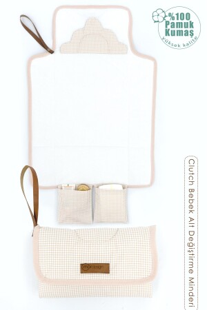 Babytaschen-Wickelunterlage – Wickelunterlage – tragbare Pflegetasche – Clutch-Serie – braun - 2