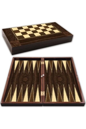 Backgammon-Dame-Set aus Walnussfurnier CVZTVLAMPK753159 - 1