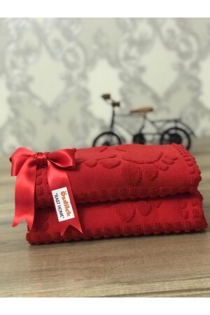 Bade-Fußhandtuch 2er-Set (Rot) 336638 - 1