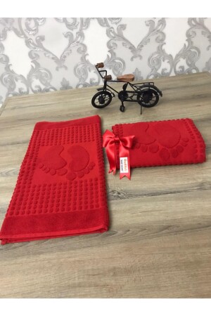 Bade-Fußhandtuch 2er-Set (Rot) 336638 - 3