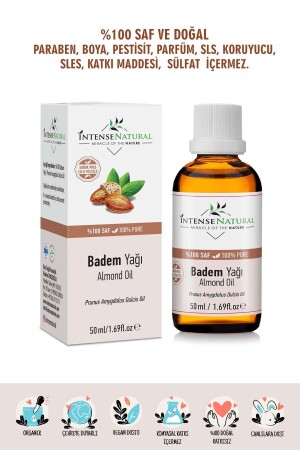 Badem Yağı Tatlı Soğuk Sıkım 50 ml %100 Saf Ve Doğal Sweet almond oil - 1