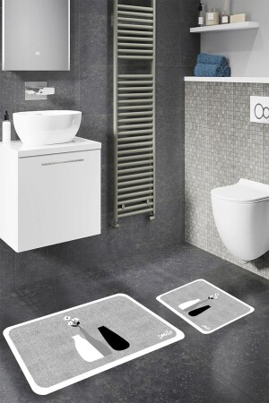 Badematte – rutschfeste Unterseite – Blumenmuster – Toilettengarnitur – dekorative Matte – Geschenk – Mitgiftartikel - 6