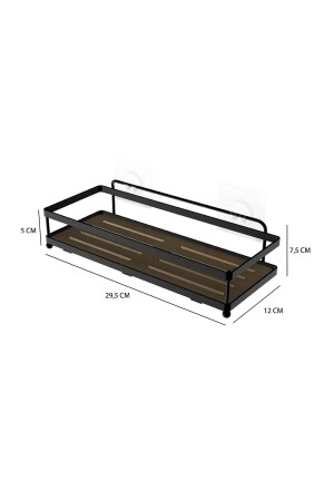 Badezimmer-Duschregal in Holzoptik mit Haken 03TXN182 - 4