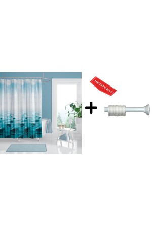 Badezimmer-Duschvorhang 5075 120 x 200, Vorhangrohraufhänger 90 x 130, mit Geschenk - 1