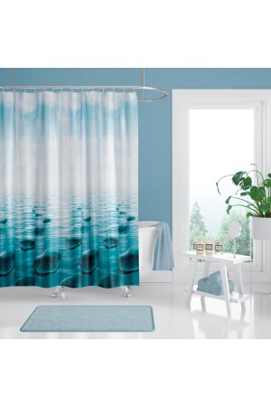 Badezimmer-Duschvorhang 5075 120 x 200, Vorhangrohraufhänger 90 x 130, mit Geschenk - 3