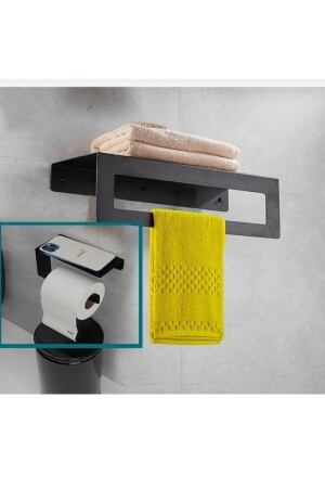 Badezimmer-Handtuchhalter und Toilettenpapierhalter aus Metall kgm12 - Nilüfer Design