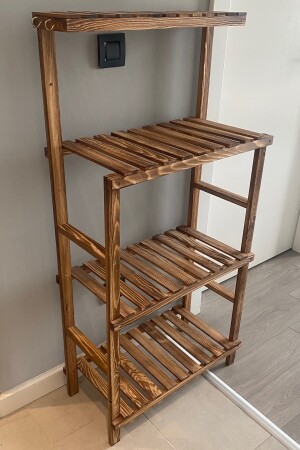 Badezimmer-Organizer aus Holz mit 4 Ebenen, Badezimmerregal, Handtuchhalter, Mob182 hd663 - 3
