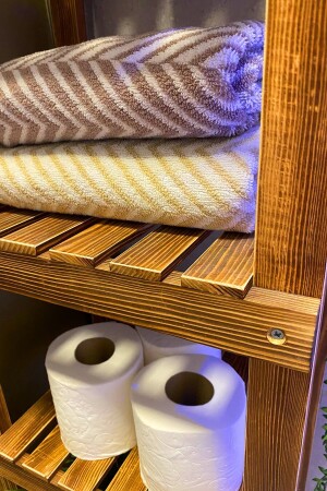Badezimmer-Organizer aus Holz, solides Badezimmer- und Küchenregal, Handtuchhalter, Mob103102 hd617 - 4