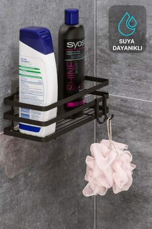 Badezimmer-Organizer, Shampoo-Halter, Seifenschale, 1 Stück, selbstklebender Duschregal-Organizer mit 2 Kleiderbügeln - 8