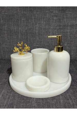 Badezimmer-Set aus weißem Marmor, 5-teilig, 0718716960869 - 2