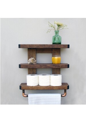 Badezimmerregal aus Holz, rustikaler Badezimmer-Organizer Wdn023 WDN023 - WOODENSA