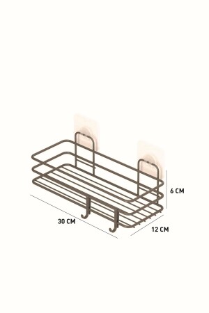 Badezimmerregal mit Klebehaken Mattschwarz St117h ST117H - 5