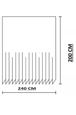 Badezimmervorhang 1x240x200 Einzelflügel-Duschvorhang Schwarz mit Ring Geschenk BAPJAC0010SIY240 - 5