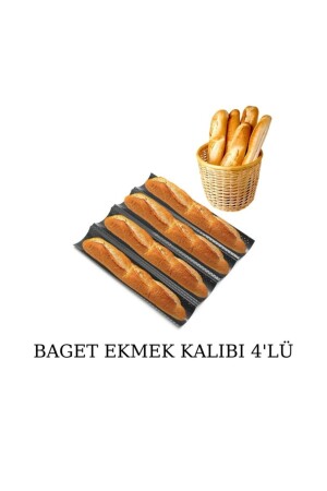 Baget Ekmek Kalıbı 4'lü Karbon Çelik - 2