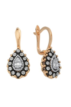 Baget Taşlı Elmas Fantazi Küpe - Assos Pırlanta