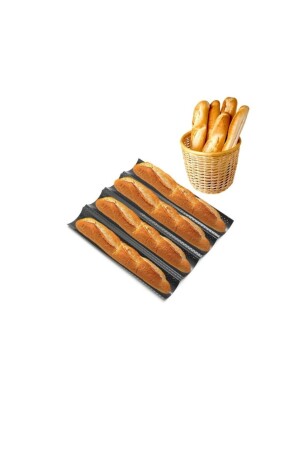 Baguette-Brotform, 4 Stück, Kohlenstoffstahl - 4