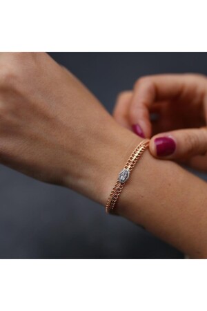 Baguette-Diamant-Wiener geflochtenes Armband - 1