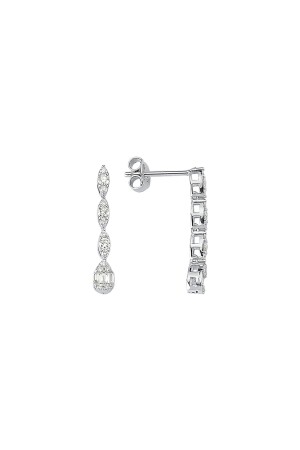 Baguette-Stein-Diamant-Fantasie-Ohrringe - 2