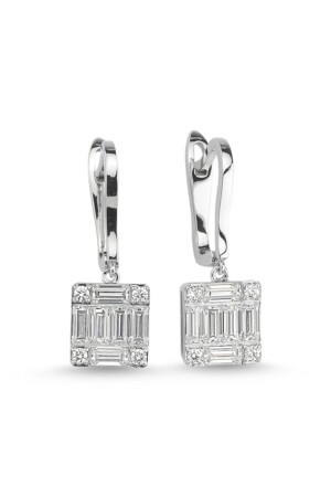 Baguette-Stein-Diamant-Ohrringe - 1