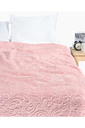 Baharoğlu Battal Boy Kabartmalı Battaniye - Pudra - Baharoğlu Battaniye