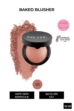 Baked Allık 03 Oriental Pink Işıltılı Highlighter - Note Cosmetics