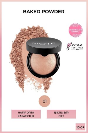 Baked Powder 01 Stardust Işıltılı Bitişli Highlighter Toz Yüz Pudrası - 2