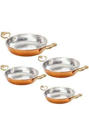 Bakır Dövme Tava Seti 4'lü TYC00631540037 - ANTEPSEPETİ