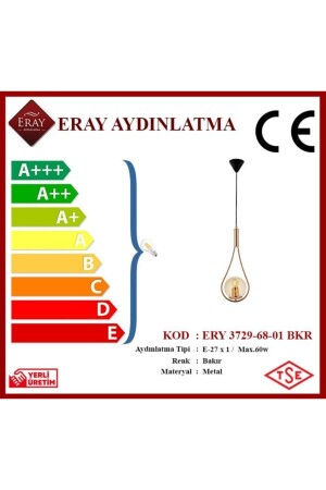 Bakır Renk Modern Avize Ery 3729-68-01 ERY 3729-68-01 BKR - 4