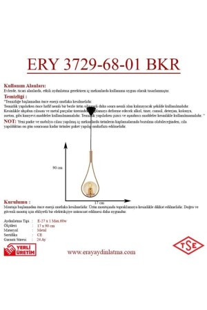 Bakır Renk Modern Avize Ery 3729-68-01 ERY 3729-68-01 BKR - 5