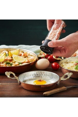 Bakır Yumurta Tavası-Bakır Menemen Tavası-Bakır Yumurta Sahanı-Yumurta Sahanı Bakır-18*27*3 ymrtatvs3245 - 1