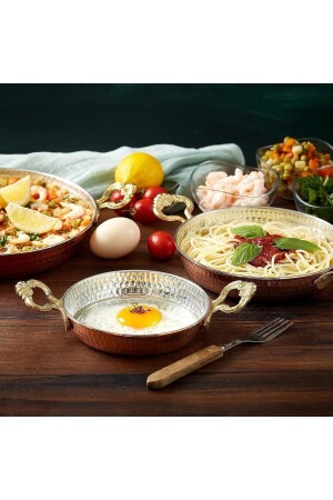 Bakır Yumurta Tavası-Bakır Menemen Tavası-Bakır Yumurta Sahanı-Yumurta Sahanı Bakır-18*27*3 ymrtatvs3245 - 4