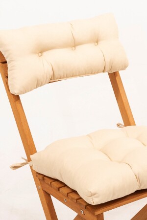 Balkon Garten Küche 3-teiliges Bistro-Set Klapptisch-Stuhl mit Rückenlehne und Sitzkissen 60x80 Tisch Mey2345221 - 3