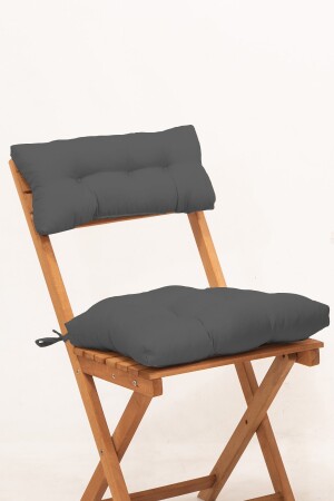 Balkon Garten Küche 3-teiliges Bistro-Set Klapptisch-Stuhl mit Rückenlehne und Sitzkissen Mey2345221 - 2