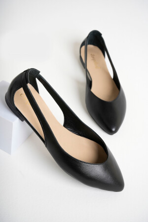 Ballerinas aus echtem Leder in Schwarz für Damen, Dp58-5052, DP58-5052 - 1