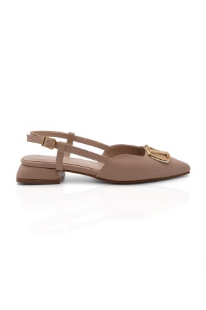 Ballerinas mit spitzer Zehenpartie und offener Schnalle für Damen, Farsi-Beige - 3