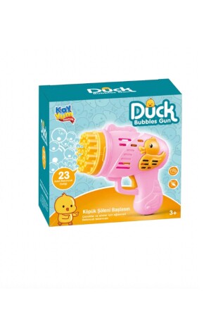 BALONCUK TABANCASI LİKİTLİ PİLLİ 23 DELİKLİ PEMBE BALONCUK MAKİNESİ BUBBLE GUN - 4